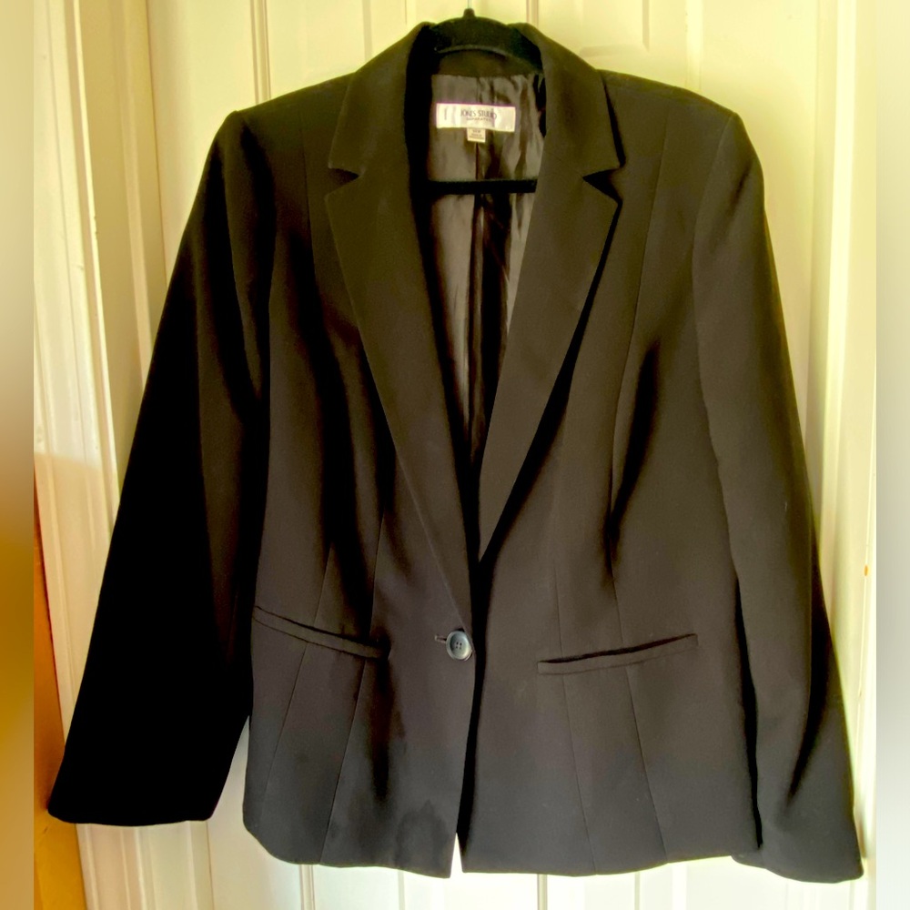 Black 1 Button Jones Studio Women’s Suit Jacket Size 14W